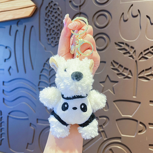 Porte-clés en peluche mignon West Highland White Terrier, breloque chien de dessin animé, durable, écologique, en alliage de zinc, cadeau pour événement, vente en gros - Product Image 6