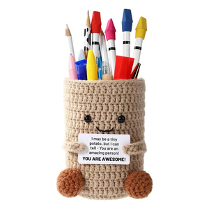 Divertido Portalápices <span class=keywords><strong>de</strong></span> Ganchillo Hecho a Mano con Forma <span class=keywords><strong>de</strong></span> Patata, Bonita <span class=keywords><strong>Cesta</strong></span> <span class=keywords><strong>de</strong></span> Almacenamiento Tejida para Escritorio, Regalos Positivos <span class=keywords><strong>de</strong></span> Apoyo Emocional para <span class=keywords><strong>Navidad</strong></span> - Product Image 6