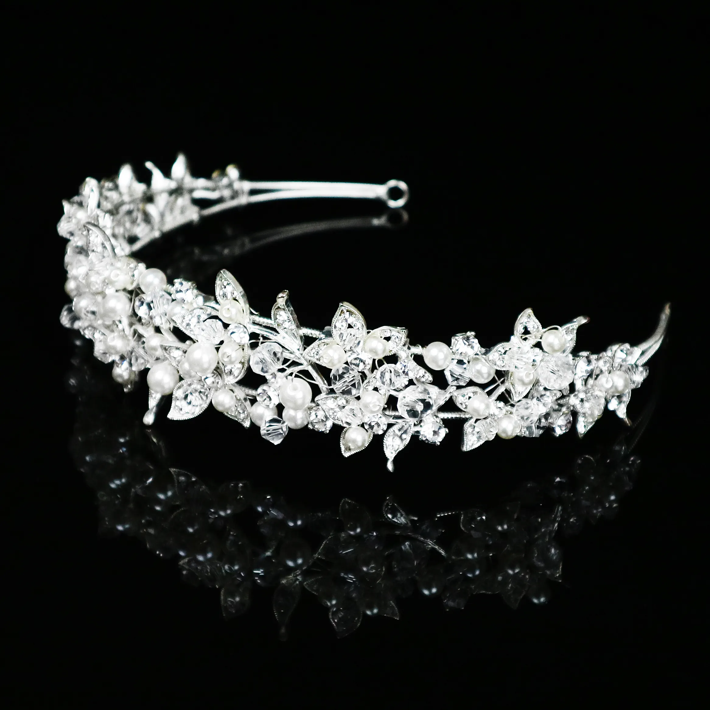 Diademas de boda para niña y mujer, bandana elegante europea con diamantes de imitación de cristal para niña y mujer, SG0817