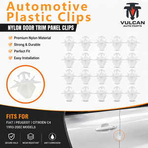 Clip de fixation en nylon blanc pour garniture de porte, <span class=keywords><strong>rivet</strong></span> en <span class=keywords><strong>plastique</strong></span> pour Fiat, <span class=keywords><strong>Peugeot</strong></span>, Citroën C4, moulure de bas de caisse, intérieur et extérieur - Product Image 1