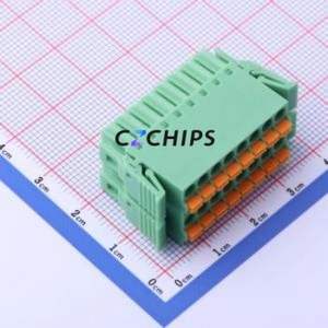 KF2EDGKNHG-3.5-2*8P Plug-in Terminal Block P=3.5mm Connector Male Plug 2x8P 3.5mm Green - Product Image 1