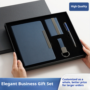 Geschäftliche Werbegeschenkbox-Set Notizbuch Kartenbox Schlüsselanhänger Stift PU-Leder Siebdruck Personalisierung <span class=keywords><strong>MNQ</strong></span> - Product Image 3