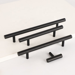 첸랑 모던 황동 T바 캐비닛 손잡이 블랙 가구 서랍 손잡이 주방 옷장 찬장 문 손잡이 - Product Image 1
