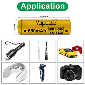 Vapcell 3.7v ICR1 <span class=keywords><strong>4500</strong></span> 1000mah 3a <span class=keywords><strong>Li</strong></span>-<span class=keywords><strong>ion</strong></span> <span class=keywords><strong>Li</strong></span> <span class=keywords><strong>Ion</strong></span> tombol isi ulang 14500 atas baterai Lithium <span class=keywords><strong>ion</strong></span> - Product Image 5