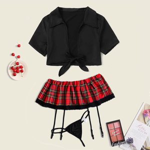 Yaramaz okul kız iç çamaşırı dantel dekorasyon ile yetişkinler için kostüm seksi öğrenci kıyafeti - Product Image 6