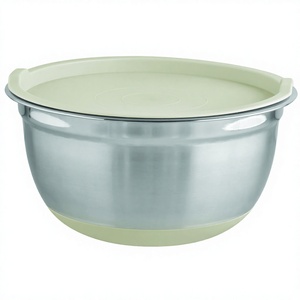 ชามข้าวโลหะสองชั้นพร้อมฐานยางและฝาปิดสแตนเลสสไตล์เยอรมัน - Product Image 1