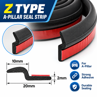 Joint d'étanchéité universel en caoutchouc EPDM de type Z pour portière de voiture, auto-adhésif, insonorisant et pare-intempéries pour montants A de véhicules automobiles, camions et VUS
