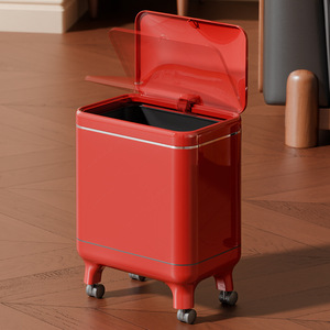 Living Room Trash Can <b>Rectangle</b> With Lid And Wheels For Home Bathroom Kitchen Indoor Use - Product Image 3