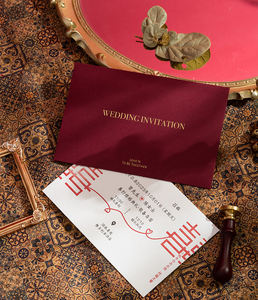 Enveloppes d'invitation de mariage en papier texturé de luxe personnalisées, avec estampage à chaud en feuille d'or pour le <span class=keywords><strong>golf</strong></span>, vente en gros - Product Image 4