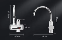 Robinet de cuisine électrique à eau chaude instantanée à poignée unique et trou unique, en acier inoxydable, avec pulvérisateur extractible, chauffage rapide, LED