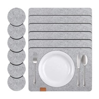 12 pièces/ensemble napperons et sous-verres en feutre rectangulaire lavables et résistants à la chaleur pour table à manger