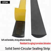 Tira de Sellado Adhesiva Semicircular Tipo D de EPDM, Tira Autoadhesiva Anticolisión para Juntas de Puertas y Ventanas
