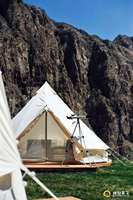 Tente cloche gonflable sans configuration, en tissu Oxford, 4 saisons, coupe-vent, yourte pop-up avec cheminée, pour le glamping