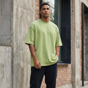 New Trend Heavyweight <strong>T</strong> <strong>Shirt</strong> Men 100% Cotton Oversized Boxy Fit Blank Tee Plain Premium Quality Short Sleeve TShirt Custom Logo - Product Image 2