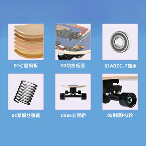 Trottinette enfant Nobility Kids Skateboard 22 pouces, quatre roues, pour enfants de 8 à 12 ans, style moderne, roues lumineuses, planche de sport - Product Image 2