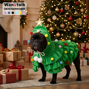 Wan Talk Automne Hiver – Nouvelle <span class=keywords><strong>Cape</strong></span> Chaude Créative en Polyester Bicolore pour Chats et Chiens – Vêtements Personnalisés pour Animaux de Compagnie pour les Fêtes - Product Image 1