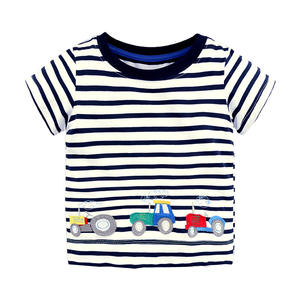Venta al por mayor de camisetas de algodón de punto de manga corta Polos para niños Tops de verano de estilo europeo americano para niños y niñas - Product Image 4