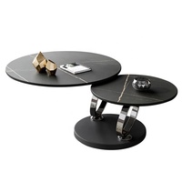 Table basse pivotante en verre pliable à vente chaude, argent, or, acier inoxydable, salon, table basse pivotante à faible hauteur