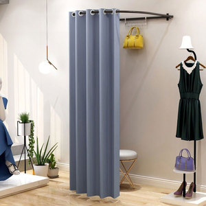 Cabine d'Essayage Murale <span class=keywords><strong>de</strong></span> Luxe en Métal et Acier pour Boutique <span class=keywords><strong>de</strong></span> Vêtements, Vestiaire Noir avec Rideau - Product Image 6