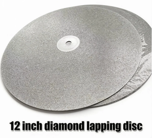 12 inch diamantfacetplaat met hoge hardheid, 1 mm dik, korrel 400, elektrolytisch geplateerd, vlakke lapdisc, OEM voor het polijsten van edelstenen & glas - Product Image 1