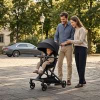 Marche-bébé compact et léger, poussette de voyage avec cadre en aluminium, couleurs personnalisables et idéale pour les voyages
