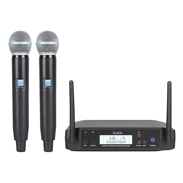 GLXD4 Professional Stage Performance Wireless Microphone System 2-Channel UHF Handheld Dynamic Headset Portable Style
