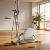 Elliptique à résistance magnétique manuelle avec guidon doublement réglable, support pour tablette et cours d'entraînement en direct, pour usage intérieur