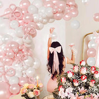 Ensemble de 98 ballons doublement garnis rose perlé et blanc pour mariage, anniversaire, baby shower, fiançailles, décorations de fête