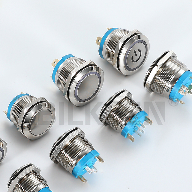 16mm 19mm 22mm High Amp Rating 20A 250V Heavy Duty Electronic Push Button Switch IP65 IP67 Waterproof for Automotive Machinery