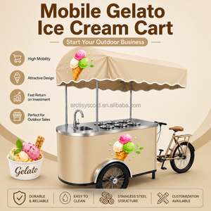 Chariot à glaces italiennes professionnel avec roues, chariot mobile pour la vente <span class=keywords><strong>de</strong></span> glaces lors <span class=keywords><strong>de</strong></span> festivals en plein air - Product Image 6