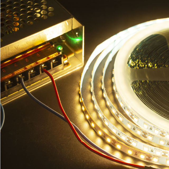 12V High Brightness Flicker Free LED Strip with 120 Lights, 8mm Flexible Self-adhesive ultra Bright White Light Decorative Strip
