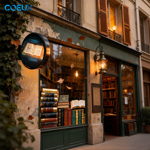 Boîte lumineuse holographique <span class=keywords><strong>3D</strong></span> publicitaire à faire soi-même, boîte lumineuse extérieure double face, boîte lumineuse circulaire en acrylique, panneau de signalisation thermoformé en usine - Product Image 4