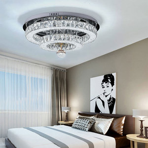 Círculo de techo led luz superficie montada redonda K9 cristal lámpara de techo luz natural blanca - Product Image 3