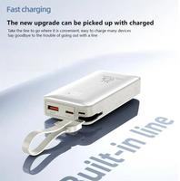 Bloc d'alimentation portable ultra-fin avec affichage numérique LED, charge rapide USB Type C PD, multicolore, 22,5 W, 10000 mAh, avec câble