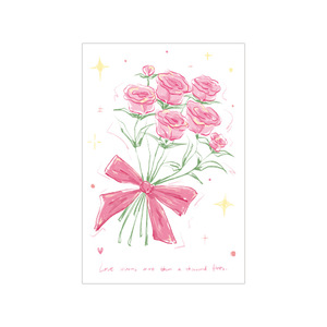 Tarjeta postal de flores, ramo de flores, tarjeta de felicitación, bendición, tarjetas postales plegables universales con flores pequeñas, impresión personalizada - Product Image 6