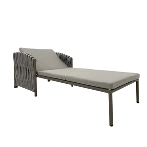 Modern Outdoor <b>Garden</b> Sun Lounger PE Rattan Cushioned Daybed with Manual Recliner Turned Leg Solid Back <b>for</b> Hotel <b>Pool</b> Villa - Product Image 1