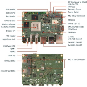 HT Radxa ROCK 4D High Performance SBC Rockchip RK3576 Octa Core Cortex-A72+A53 6TOPS NPU LPDDR5 WiFi6 Bluetooth5.4 Gigabit Ether - Product Image 4