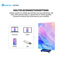 Layar Poster LED Lipat Tiga Indoor, Layar Lipat, Full Color, Dapat Dipindahkan, Totem Iklan Komersial, Layar LED