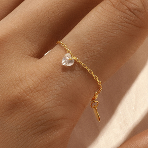 Anillo de Cadena Ajustable ROXI S925 de Plata de Lujo con Incrustaciones de Circonitas en Forma de Rombo, Corazón, Lágrima y Marquesa - Product Image 6