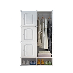 Hochwertiger 6-Würfel-Kunststoff-Kleiderschrank, faltbar, für Schlafzimmermöbel zur Aufbewahrung im Wohnzimmer - Product Image 4