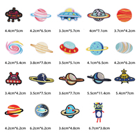 Offre Spéciale Terre UFO Avion Conception Univers Espace Badge Fer sur Broderie Planète Patchs pour Vêtements Sac