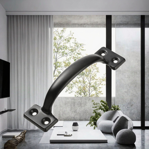 Versatile Black Rustproof Industrial Steel Barn <b>Door</b> <b>Pull</b> <b>Handle</b> Easy Installation Window Cabinet <b>Handles</b> Bedroom Exterior - Product Image 3