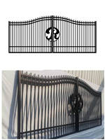 Portes d'allée à double balançoire en aluminium simples modernes en métal Princeton