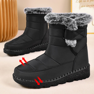 Bottes d'hiver pour femmes grandes tailles avec isolation supplémentaire et rembourrage épais en polyuréthane, bottes longues à tige haute et semelle épaisse en coton - Product Image 3
