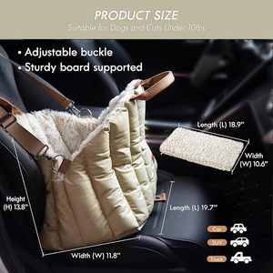 Bolsa de Transporte <span class=keywords><strong>para</strong></span> Mascotas Acolchada de Lujo con Logotipo Personalizado, Asiento de Coche <span class=keywords><strong>para</strong></span> Mascotas con Interior Ultra Suave y Esponjoso, <span class=keywords><strong>Cama</strong></span> Portátil <span class=keywords><strong>para</strong></span> Viajes - Product Image 4