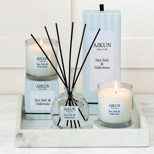 AIKUN Factory Custom <b>Large</b> Luxury Glass <b>Jar</b> Soy Reed Diffuser Set for Home Living Room Bedroom Spa - Product Image 3