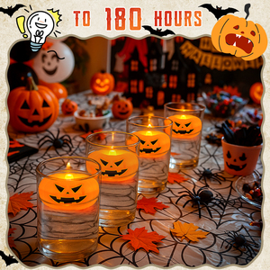 Guirlande lumineuse LED en forme de citrouille fantôme à piles avec télécommande, décoration flottante pour Halloween - Product Image 2