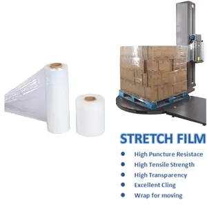 Machine Packing Plastic Film Roll 18 Inch 20 Inch New Style Plastic Wrapping Film Wrap Pallet Stretch Machine Packaging Roll
