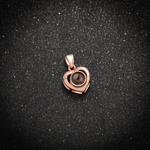 Collana in Ottone Personalizzata con Proiezione Fotografica alla Moda per Donne, Ciondolo con Fiore e 100 Lingue Ti Amo, Gioiello Commemorativo - Product Image 5