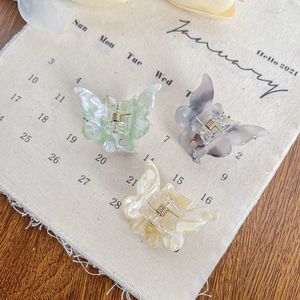 小さな波の形をしたデザイナー風スイートな女性・女の子向けミディアムヘア用ヘアクリップ、ミニアセテートピンクバタフライヘアクリップ - Product Image 2